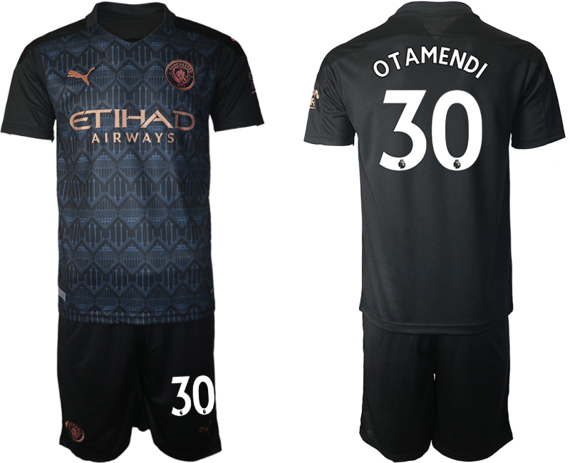 Men 2020-2021 club Manchester City away #30 black Soccer Jerseys